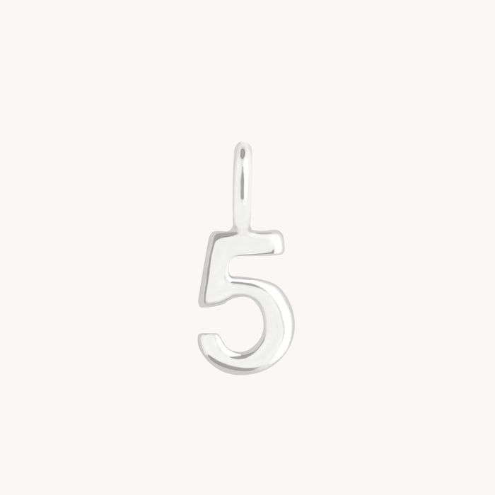 Number Charms - 5 Charm 9k White Gold - Welding Charm - Astrid &amp; Miyu