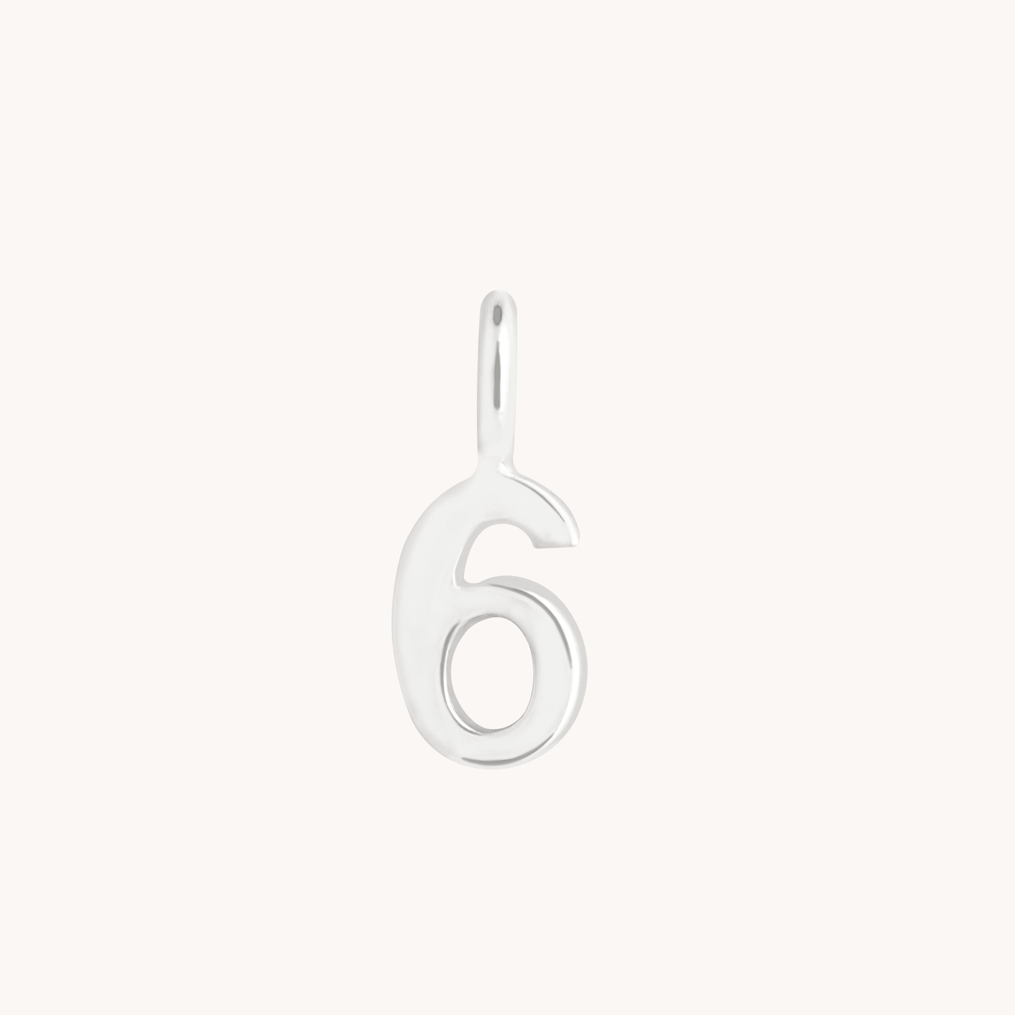 Number Charms - 6 Charm 9k White Gold - Welding Charm - Astrid &amp; Miyu