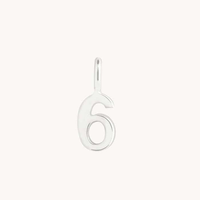 Number Charms - 6 Charm 9k White Gold - Welding Charm - Astrid &amp; Miyu