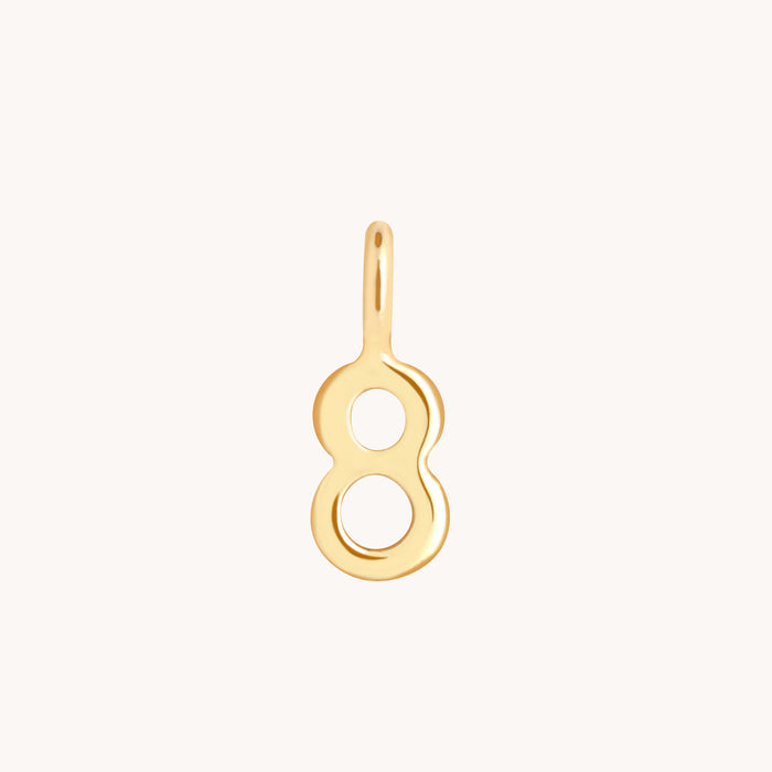 Number Charms - 8 Charm 9k Gold - Welding Charm - Astrid &amp; Miyu