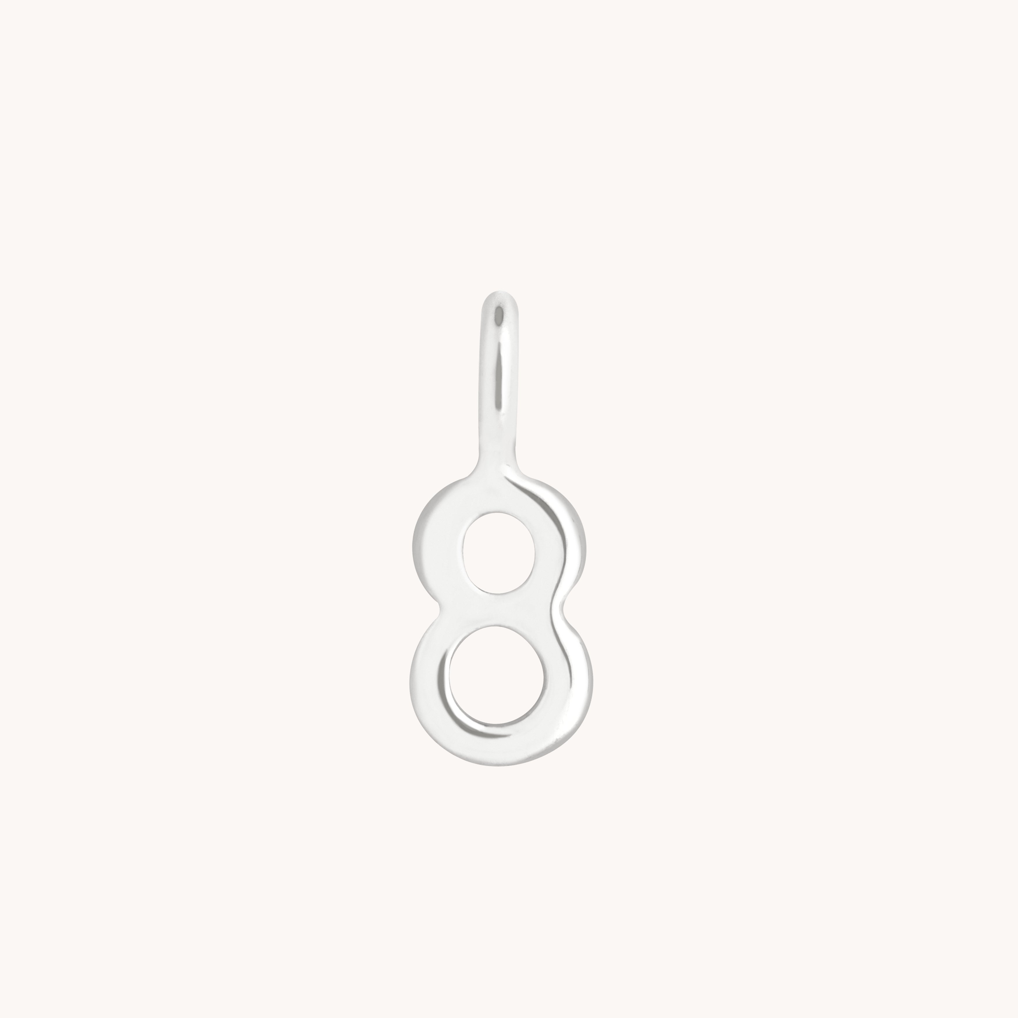 Number Charms - 8 Charm 9k White Gold - Welding Charm - Astrid &amp; Miyu