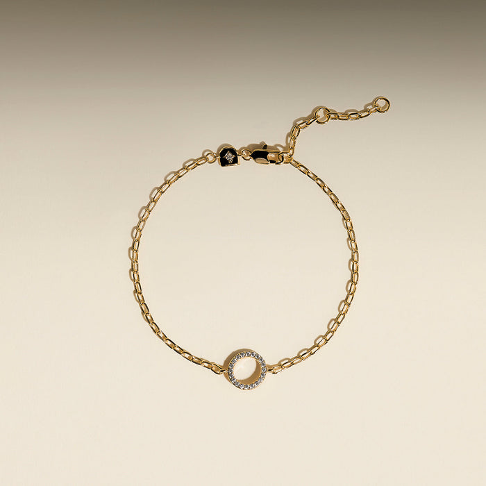 Pavé Charm Pendant Bracelet in Gold-Astrid &amp; Miyu