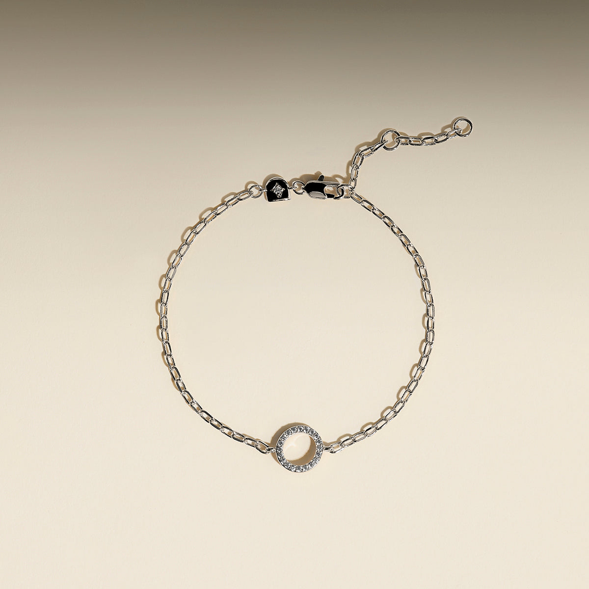 Pavé Charm Pendant Bracelet in Silver-Astrid &amp; Miyu