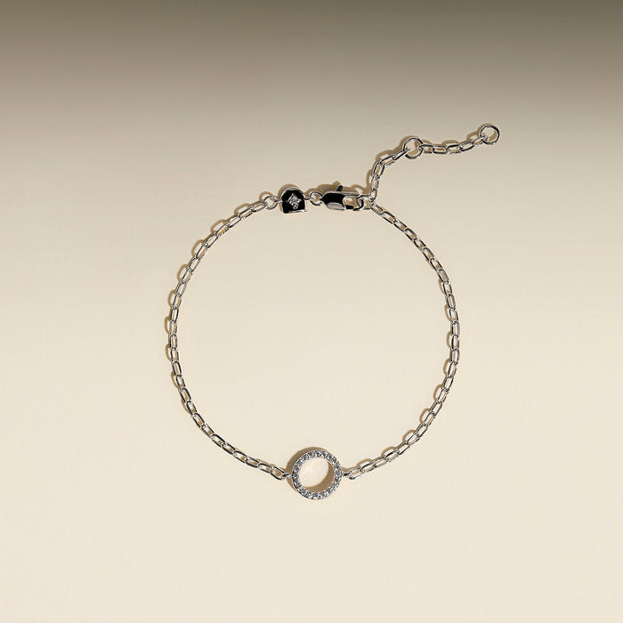 Pavé Charm Pendant Bracelet in Silver-Astrid &amp; Miyu