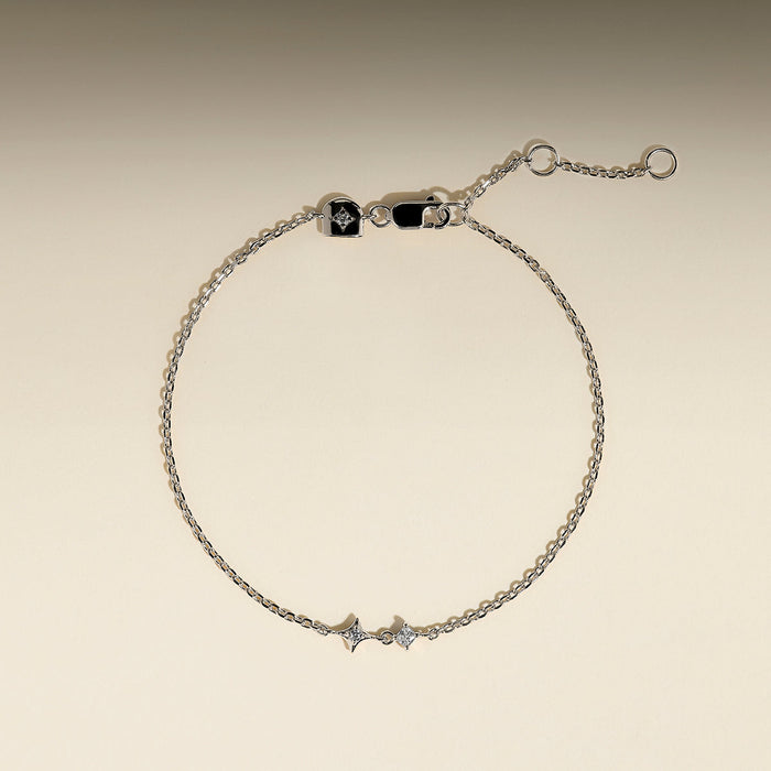 Cosmic Star Crystal Pendant Bracelet in Silver-Astrid &amp; Miyu