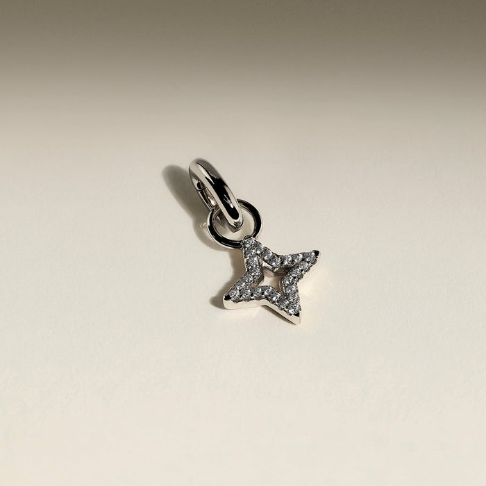 Pavé Cosmic Star Clip Charm in Silver-Astrid &amp; Miyu