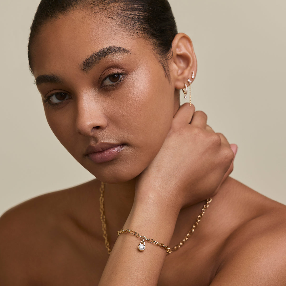 Crystal Clip Charm in Gold-Astrid &amp; Miyu