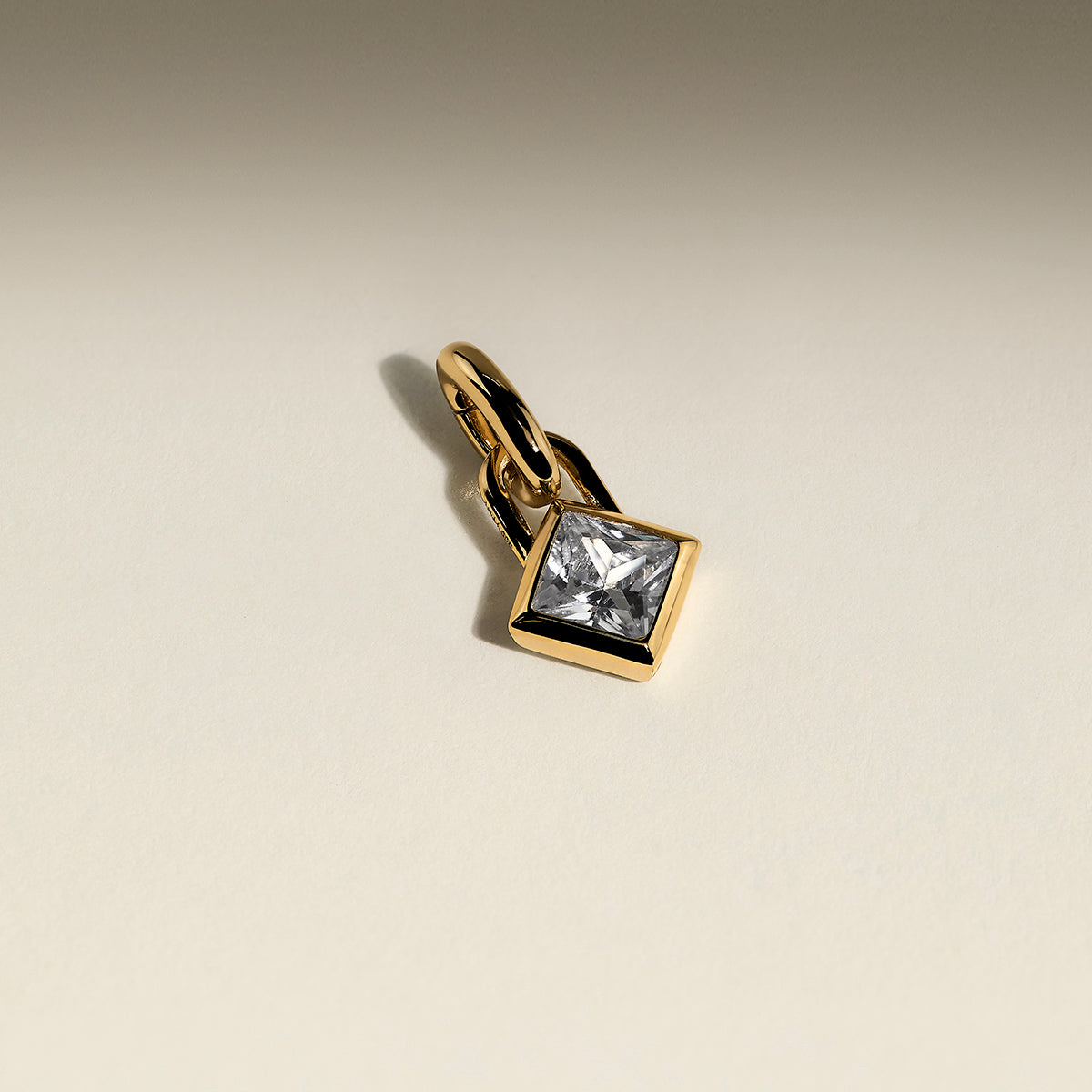 Square Crystal Clip Charm in Gold-Astrid &amp; Miyu