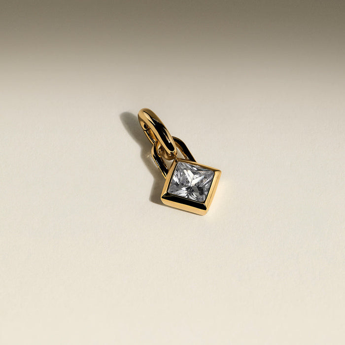 Square Crystal Clip Charm in Gold-Astrid &amp; Miyu