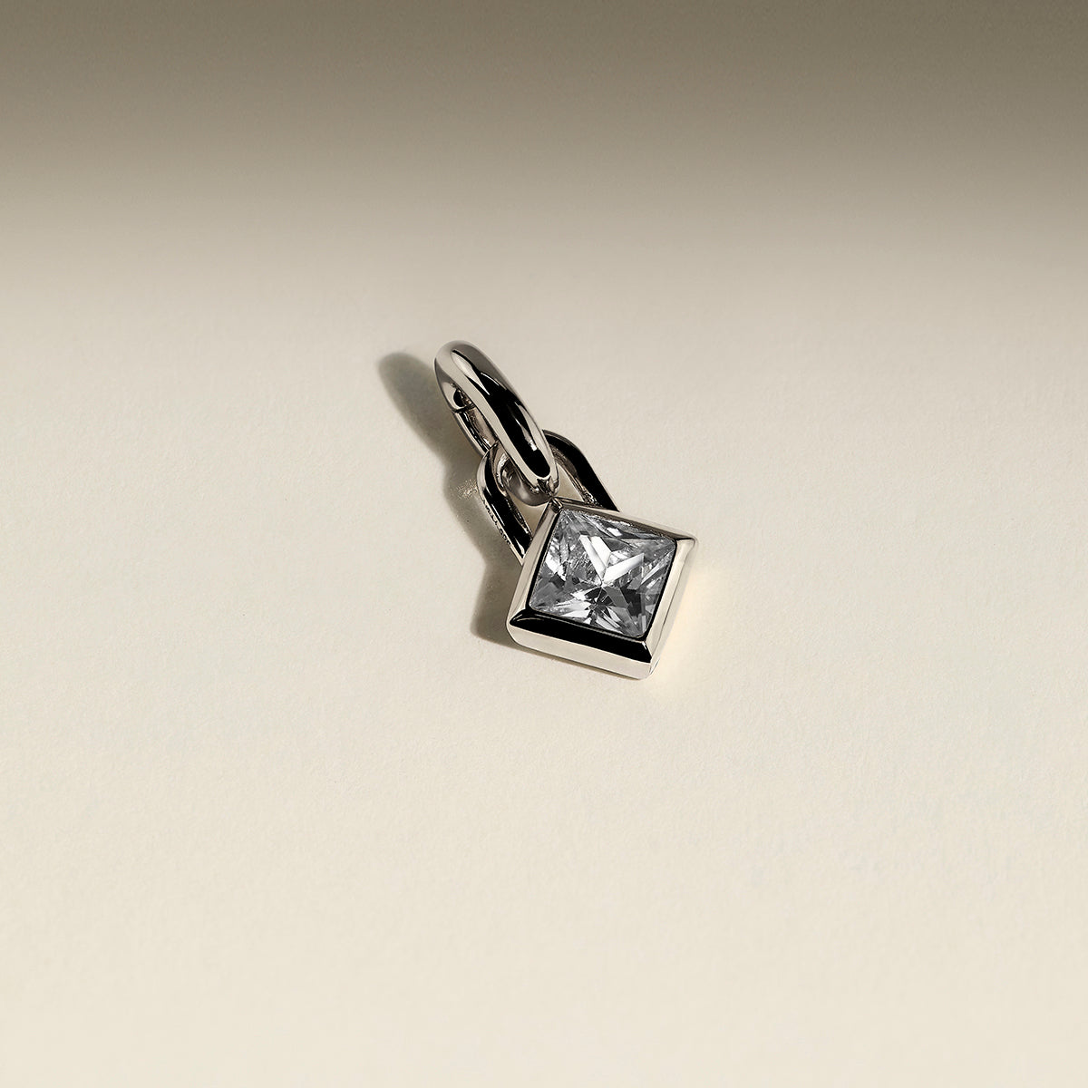 Square Crystal Clip Charm in Silver-Astrid &amp; Miyu