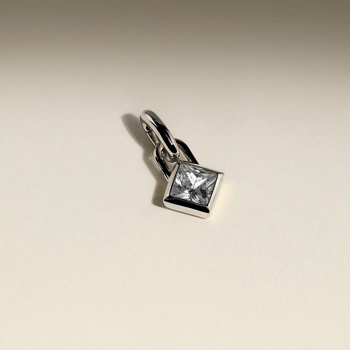 Square Crystal Clip Charm in Silver-Astrid &amp; Miyu