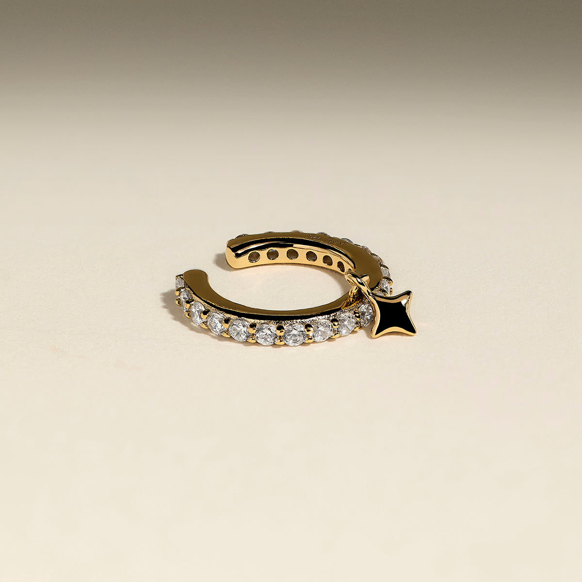 Star Charm Pavé Ear Cuff in Gold-Astrid &amp; Miyu