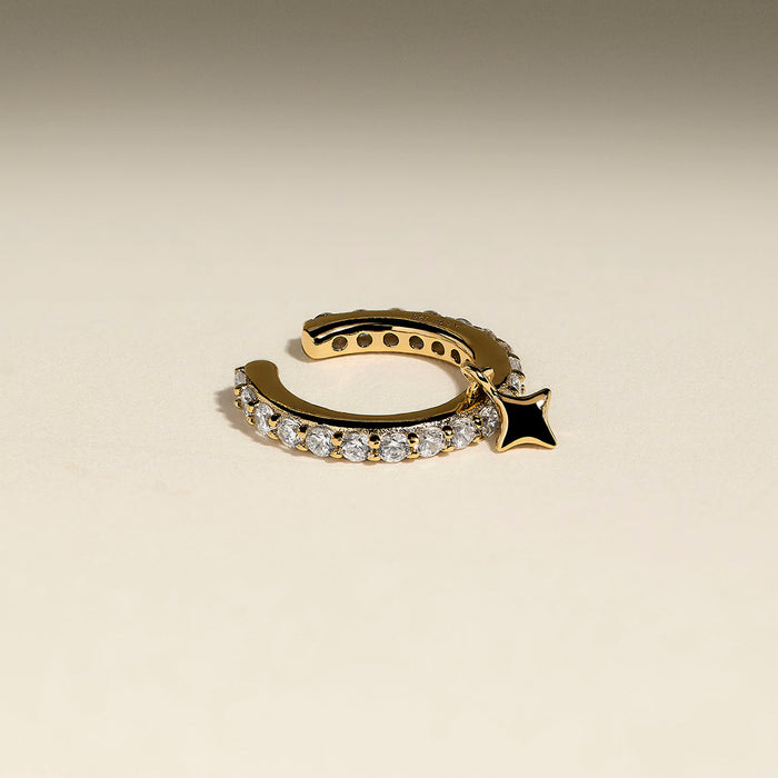 Star Charm Pavé Ear Cuff in Gold-Astrid &amp; Miyu