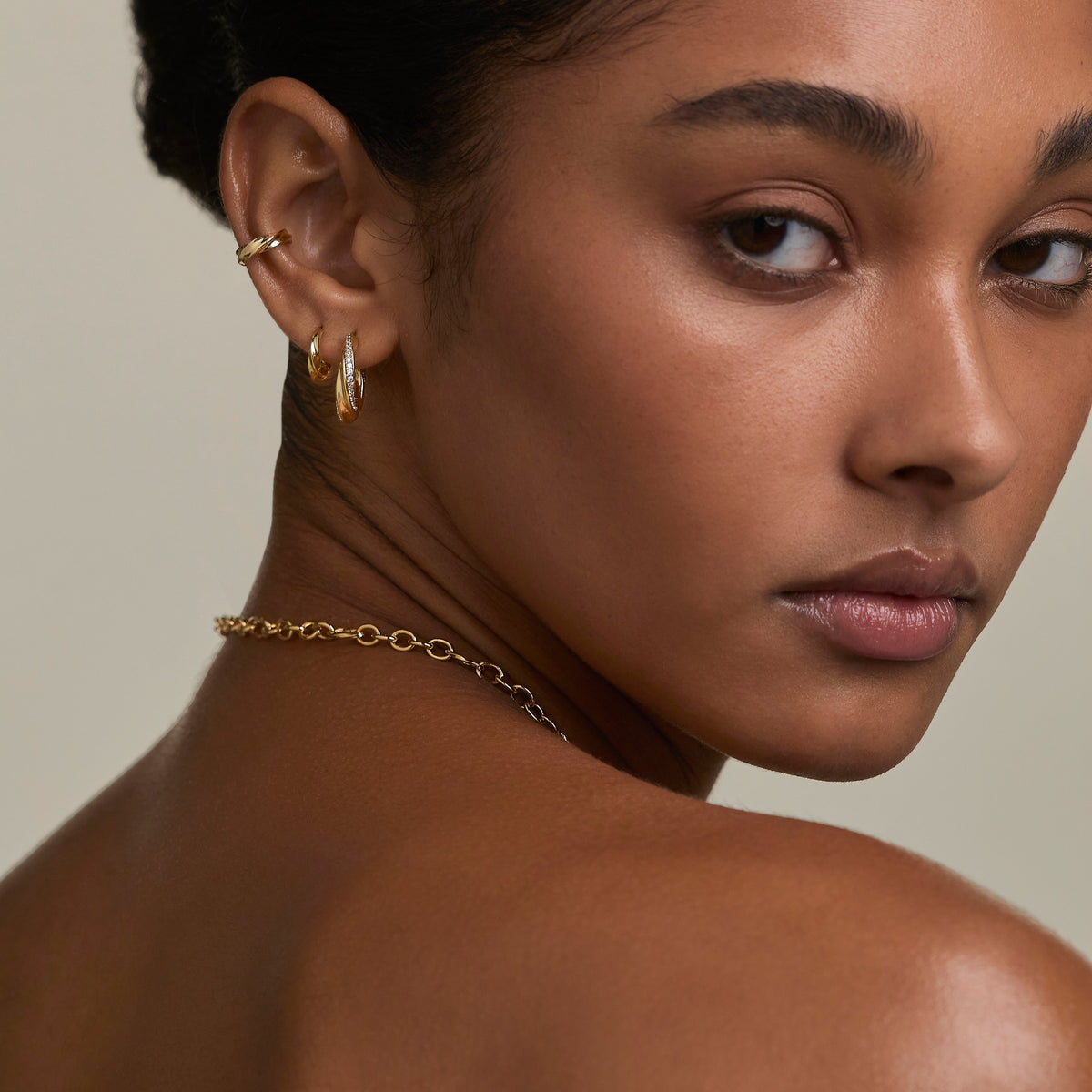 Cosmic Twist Ear Cuff in Gold-Astrid &amp; Miyu