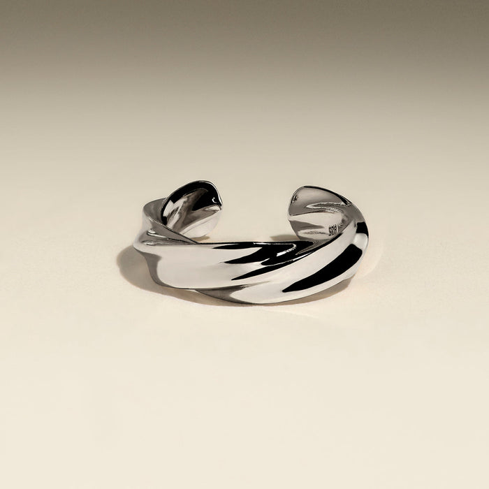Cosmic Twist Ear Cuff in Silver-Astrid &amp; Miyu