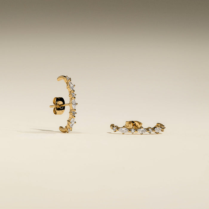 Orbit Marquise Studs in Gold-Astrid &amp; Miyu
