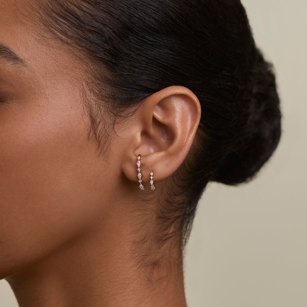 Orbit Marquise Studs in Gold-Astrid &amp; Miyu