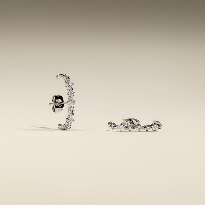 Orbit Marquise Studs in Silver-Astrid &amp; Miyu