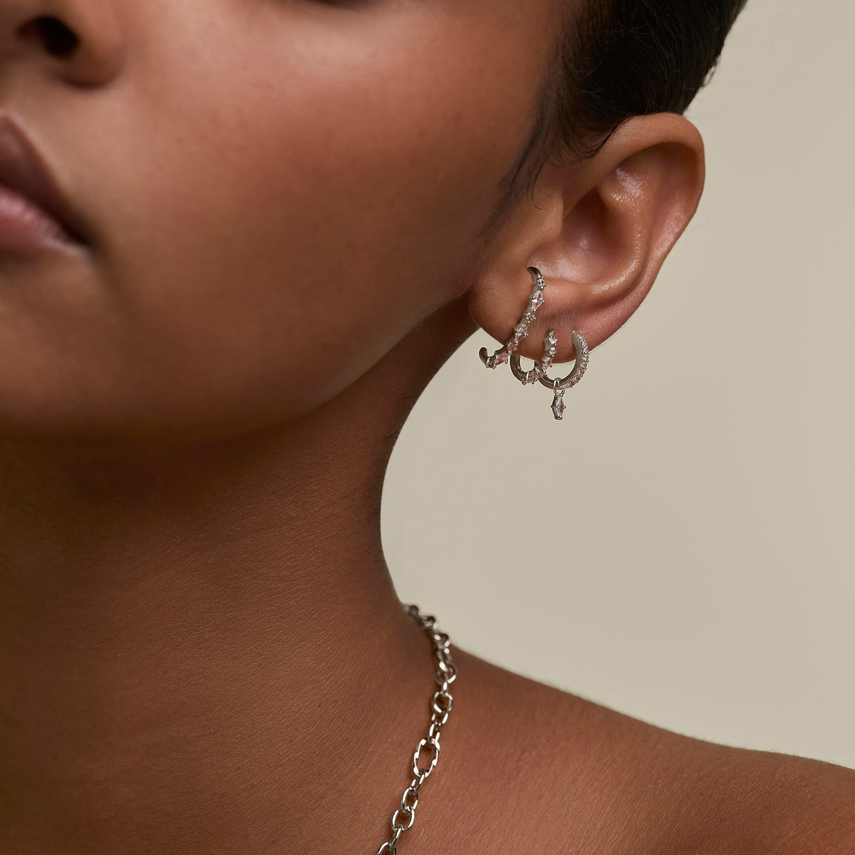 Orbit Marquise Studs in Silver-Astrid &amp; Miyu