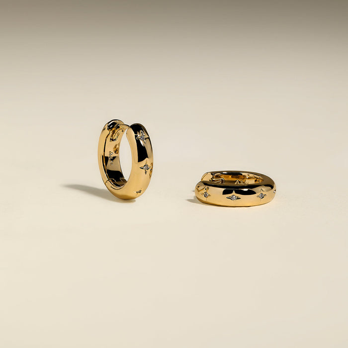 Bold Cosmic Small Hoops in Gold-Astrid &amp; Miyu