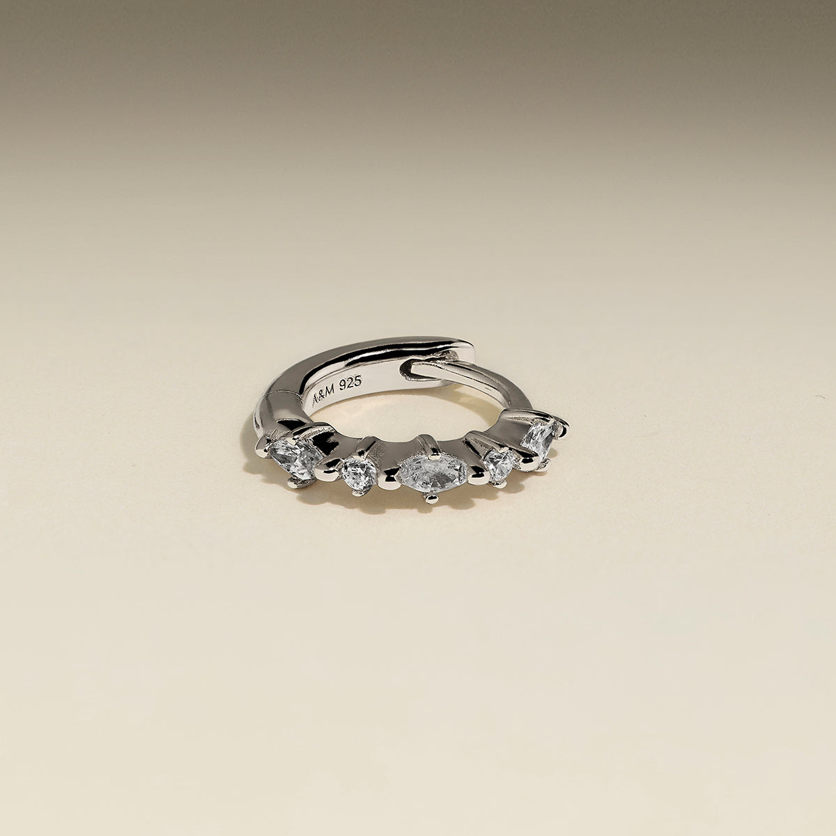 Marquise Crystal Hoop in Silver-Astrid &amp; Miyu