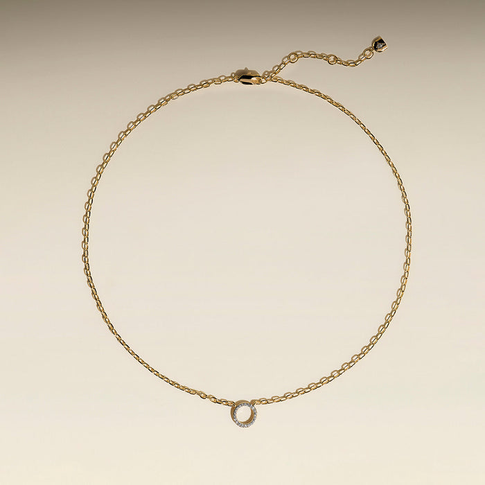 Pavé Charm Pendant Necklace in Gold-Astrid &amp; Miyu