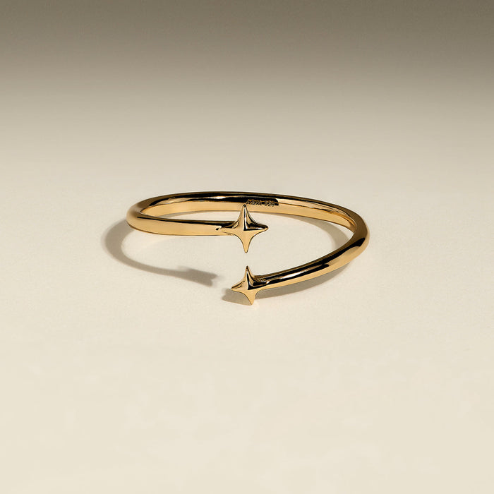 Duo Cosmic Star Open Ring in Gold-Astrid &amp; Miyu