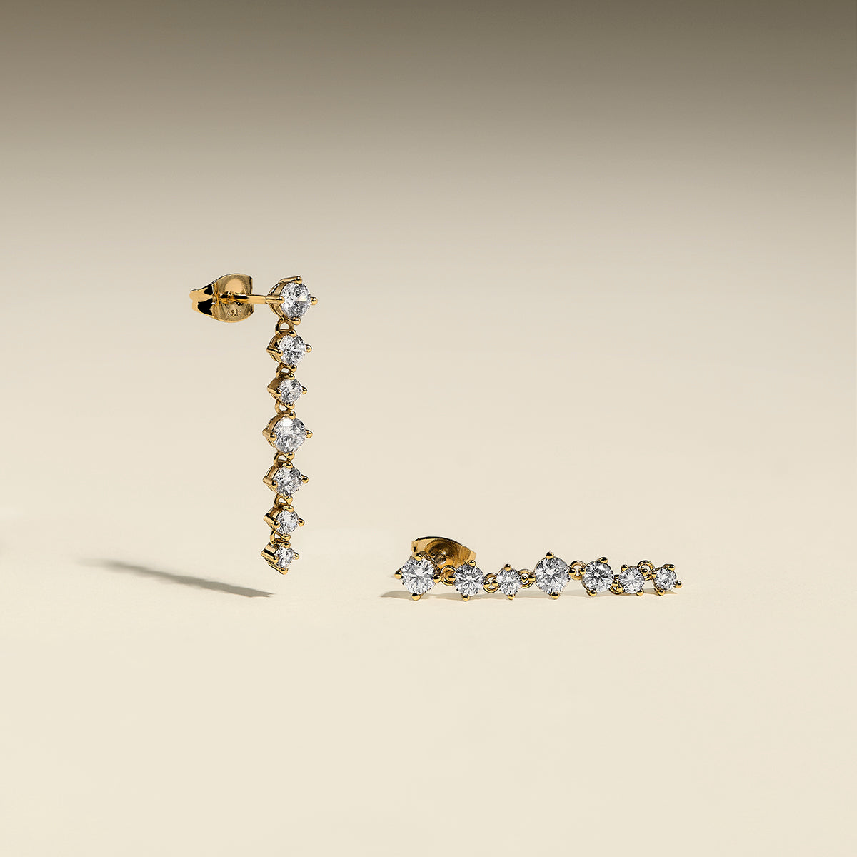 Crystal Drop Studs in Gold-Astrid &amp; Miyu