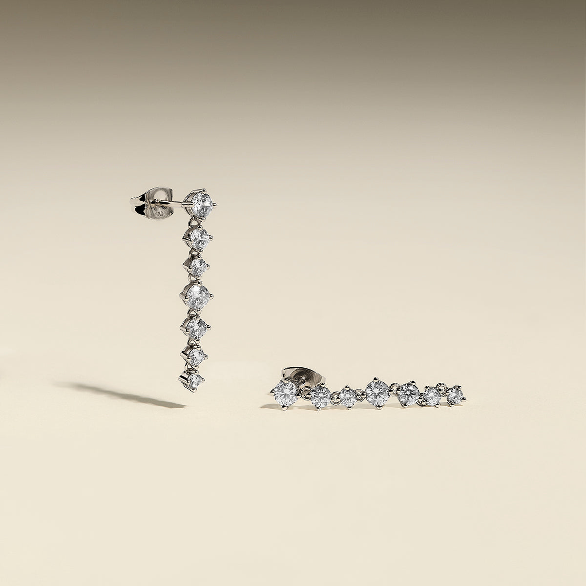 Crystal Drop Studs in Silver-Astrid &amp; Miyu