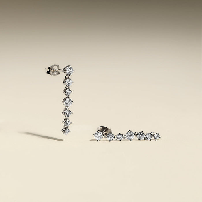 Crystal Drop Studs in Silver-Astrid &amp; Miyu