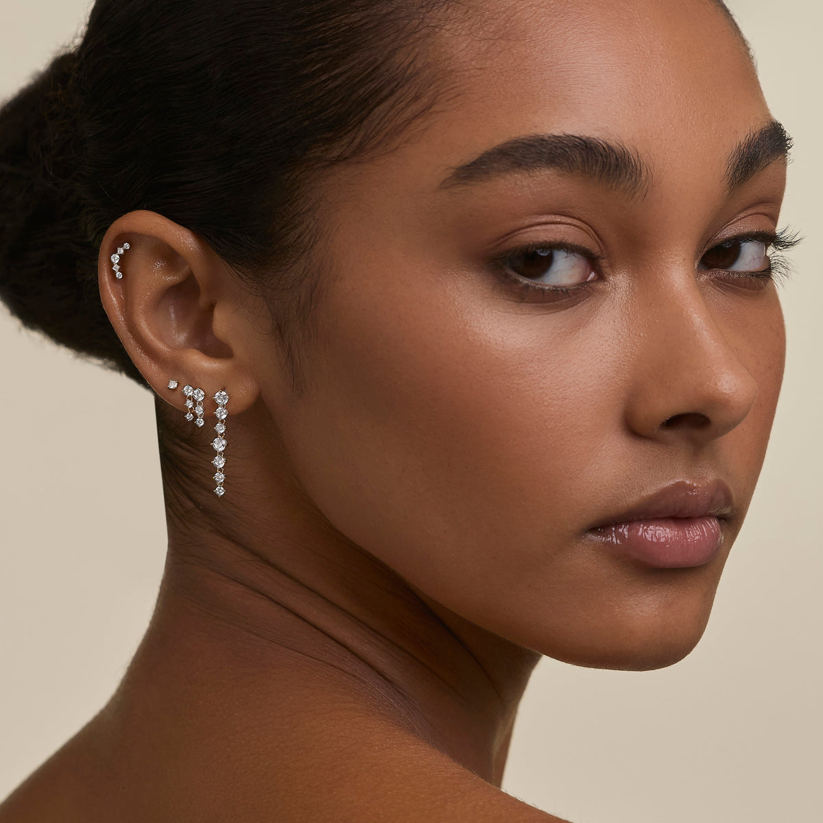 Crystal Drop Studs in Silver-Astrid &amp; Miyu