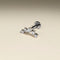 Curved Square Crystal Titanium Piercing Stud in Platinum-Astrid &amp; Miyu