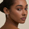 Curved Square Crystal Titanium Piercing Stud in Platinum-Astrid &amp; Miyu