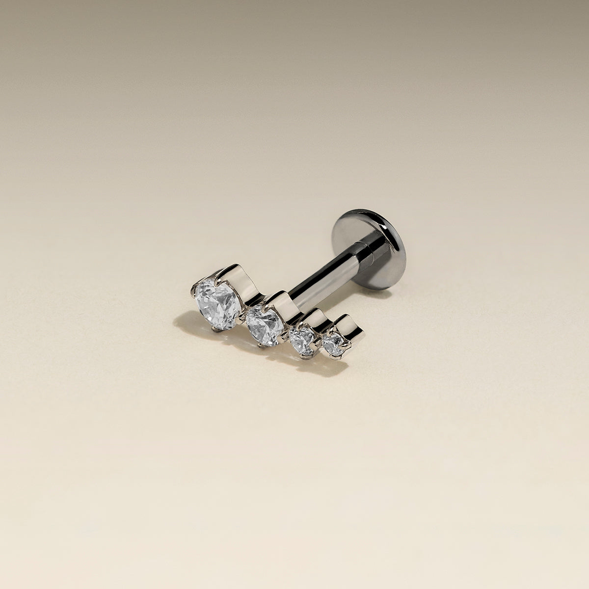 Crystal Climber Titanium Piercing Stud in Platinum-Astrid &amp; Miyu