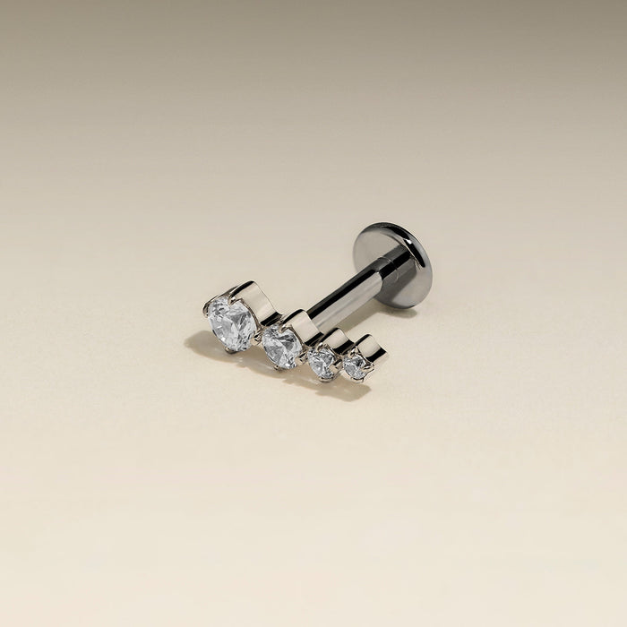 Crystal Climber Titanium Piercing Stud in Platinum-Astrid &amp; Miyu