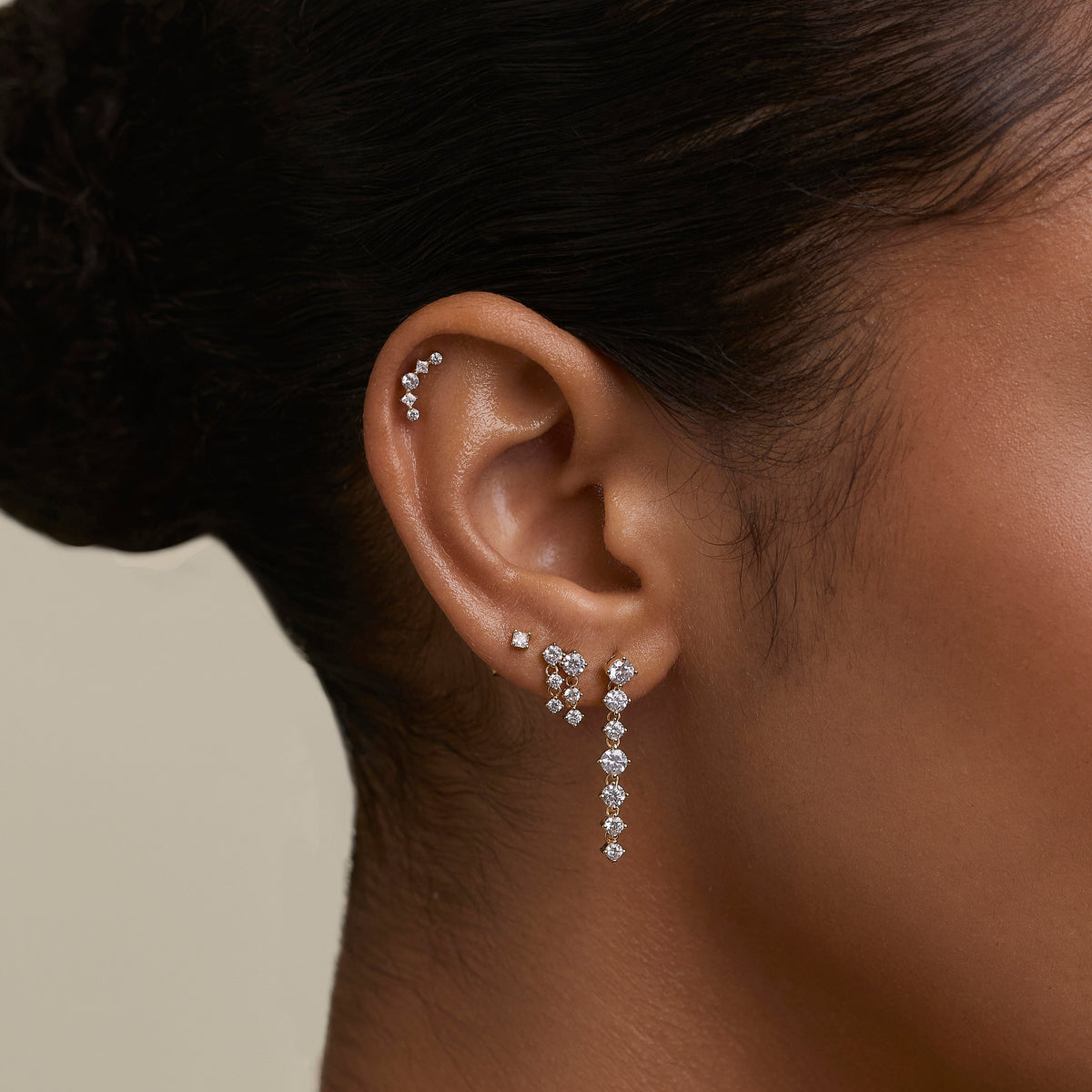 Crystal Charm Studs in Gold-Astrid &amp; Miyu