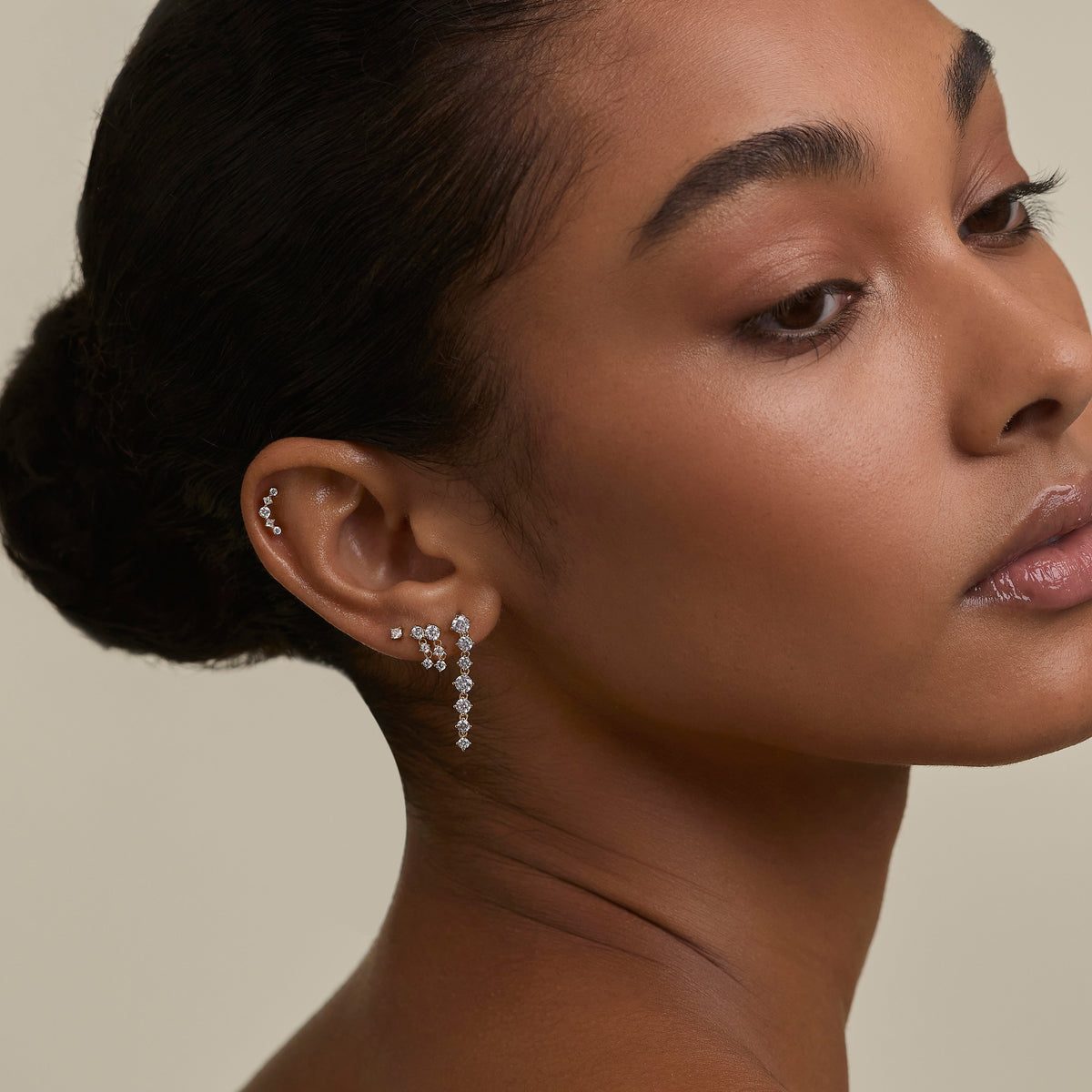 Crystal Charm Studs in Gold-Astrid &amp; Miyu