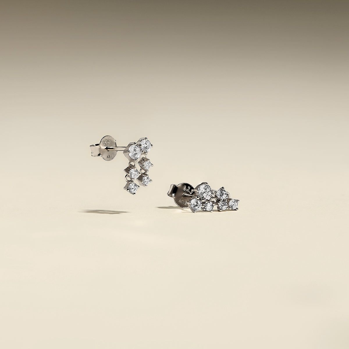 Crystal Charm Studs in Silver-Astrid &amp; Miyu