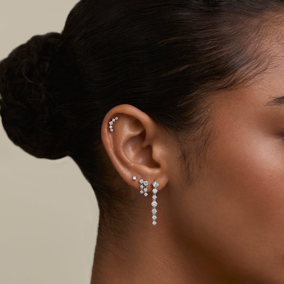 Crystal Charm Studs in Silver-Astrid &amp; Miyu