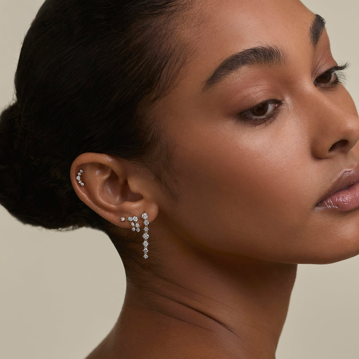 Crystal Charm Studs in Silver-Astrid &amp; Miyu