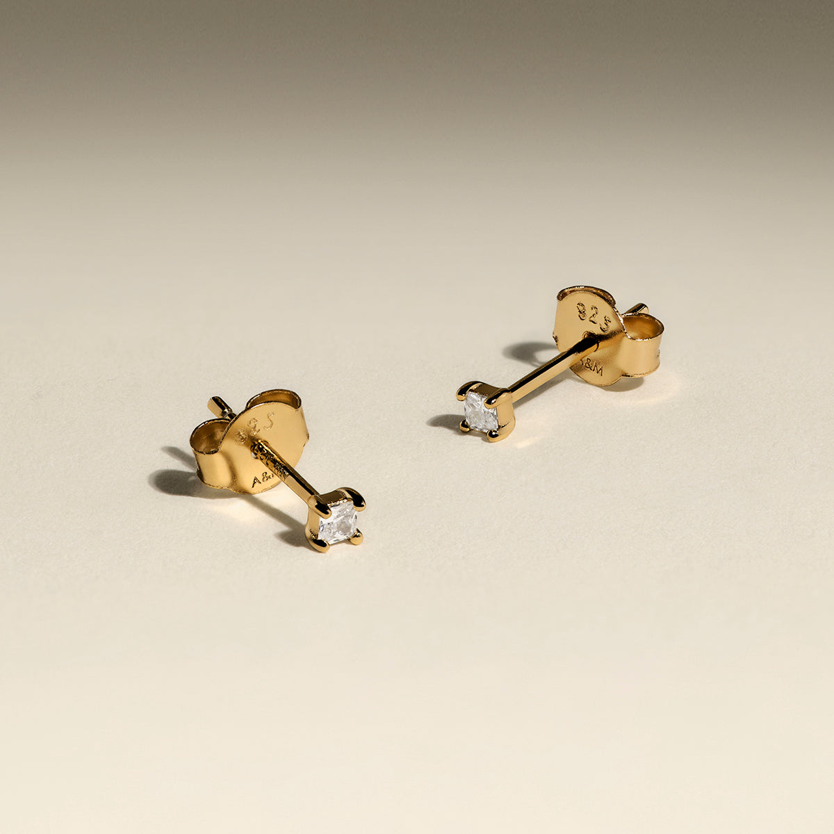 Square Crystal Studs in Gold-Astrid &amp; Miyu