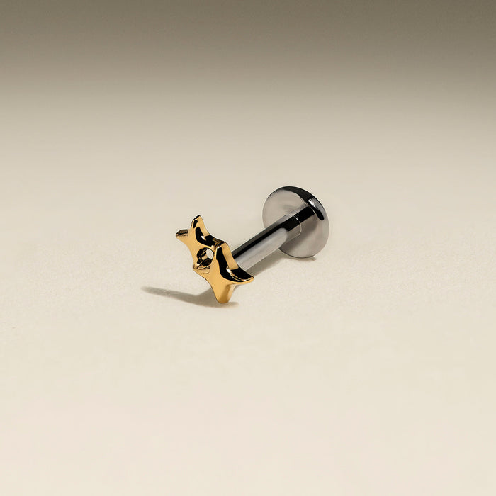 Duo Cosmic Star Titanium Piercing Stud in Gold-Astrid &amp; Miyu