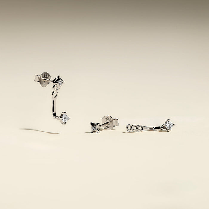 Cosmic Star Crystal Ear Jacket in Silver-Astrid &amp; Miyu