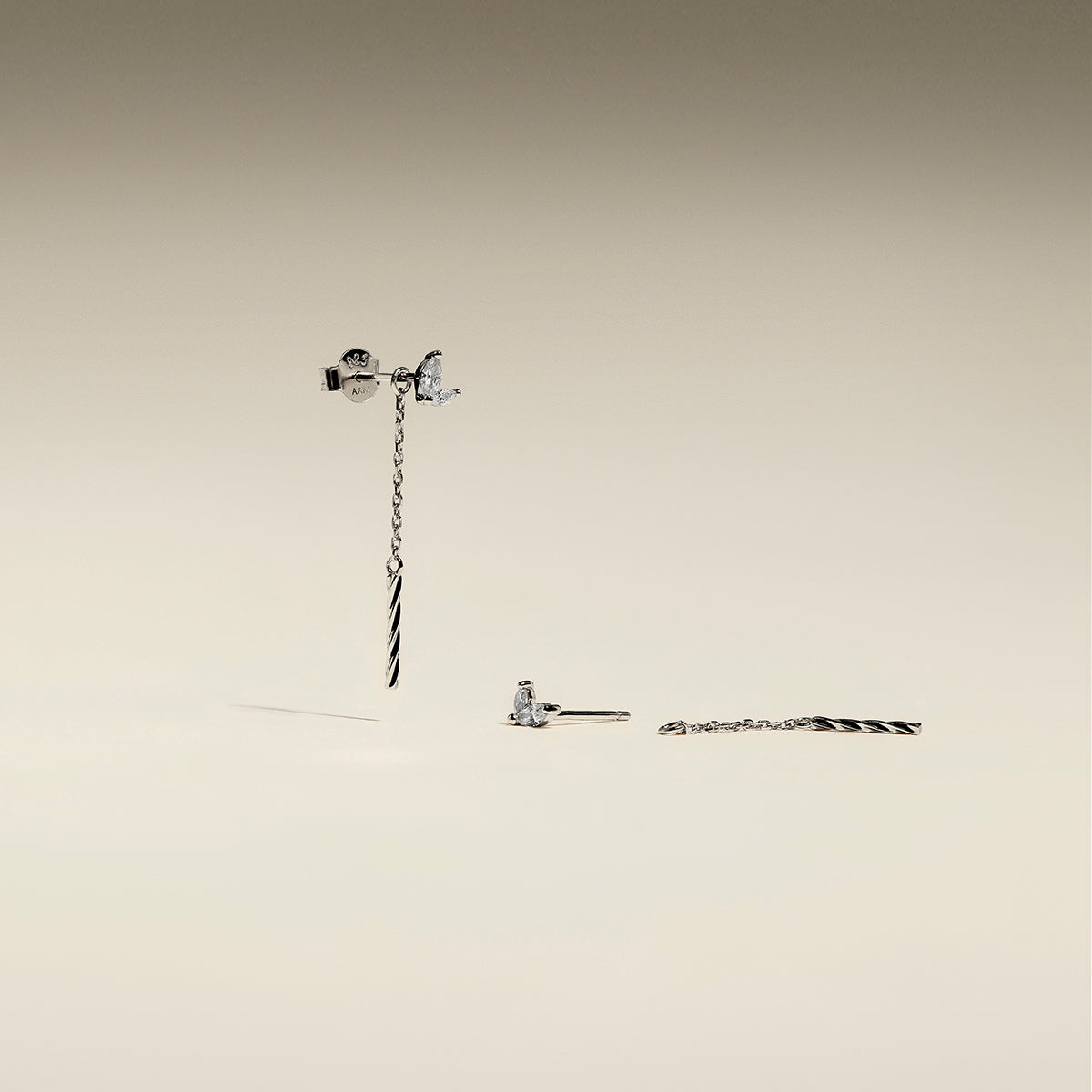 Double Marquise Drop Studs in Silver-Astrid &amp; Miyu