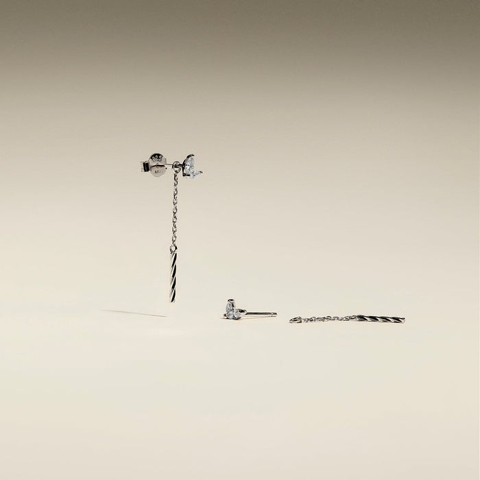 Double Marquise Drop Studs in Silver-Astrid &amp; Miyu
