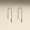 Square Crystal Thread Earrings in Gold-Astrid &amp; Miyu