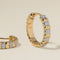 Crystal Ridged Hoops in Gold-Astrid &amp; Miyu
