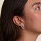 Crystal Ridged Hoops in Silver-Astrid &amp; Miyu