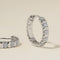 Crystal Ridged Hoops in Silver-Astrid &amp; Miyu