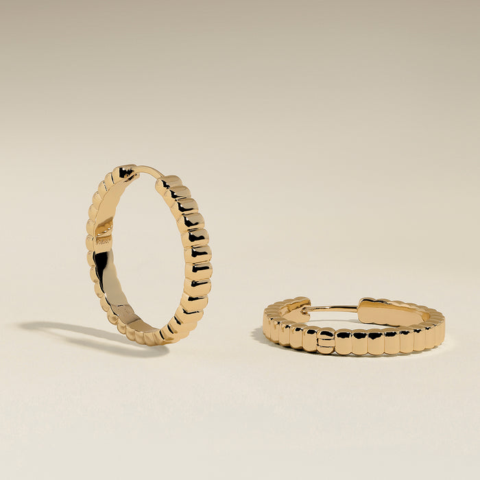 Ridged Hoops in Gold-Astrid &amp; Miyu